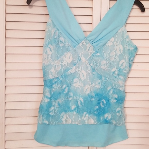 Blue lace summer cami top in size S - Picture 1 of 3